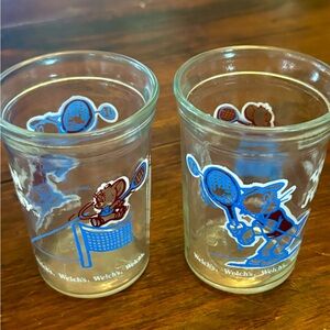 Pair of Tom and Jerry Looney Tunes Welches Vintage Cups EUC